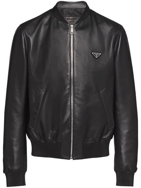 prada leather hooded jacket|prada bomber jacket for men.